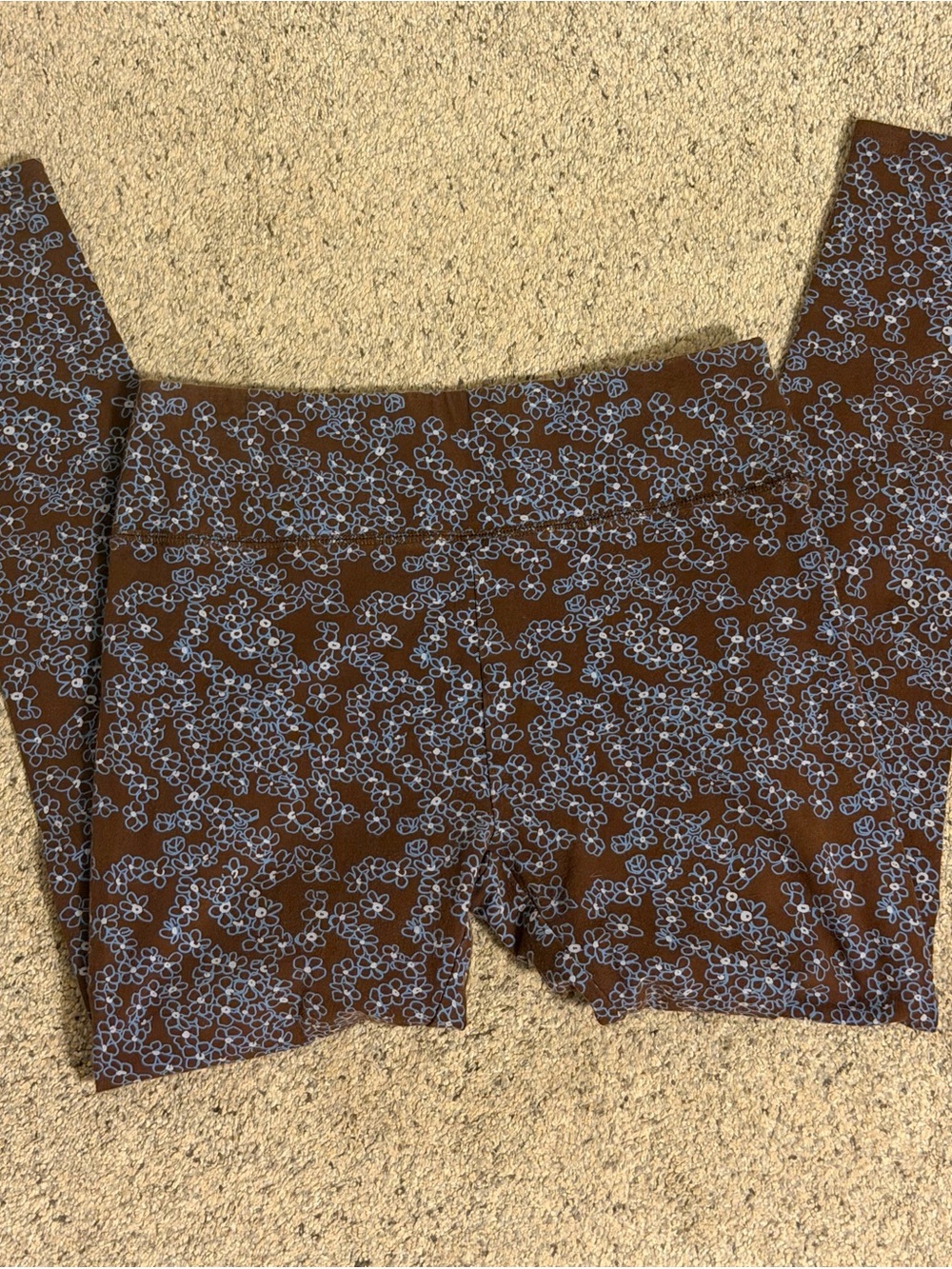 wild fable Brown Leggings with Light Blue Floral Print